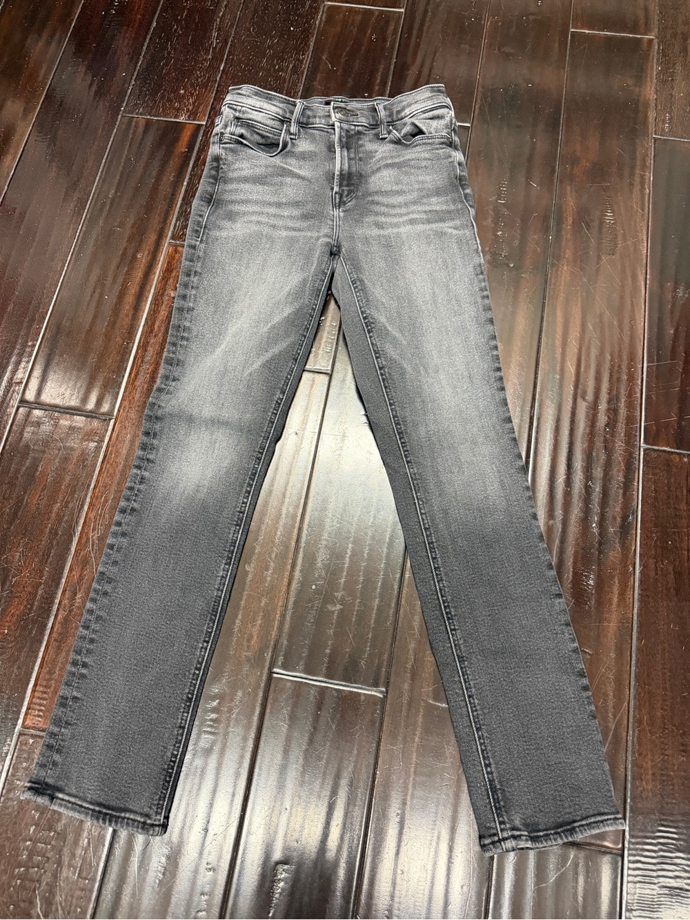 MOTHER Gray Washed Skinny Jeans